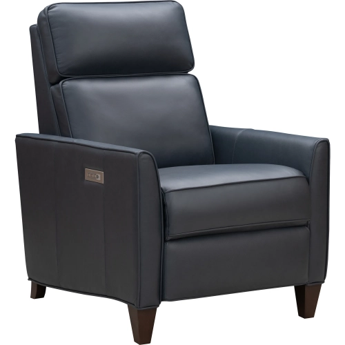 Jace Zero Gravity Power Recliner with Power Headrest & Lumbar in Ocean Blue Top-Grain Leather